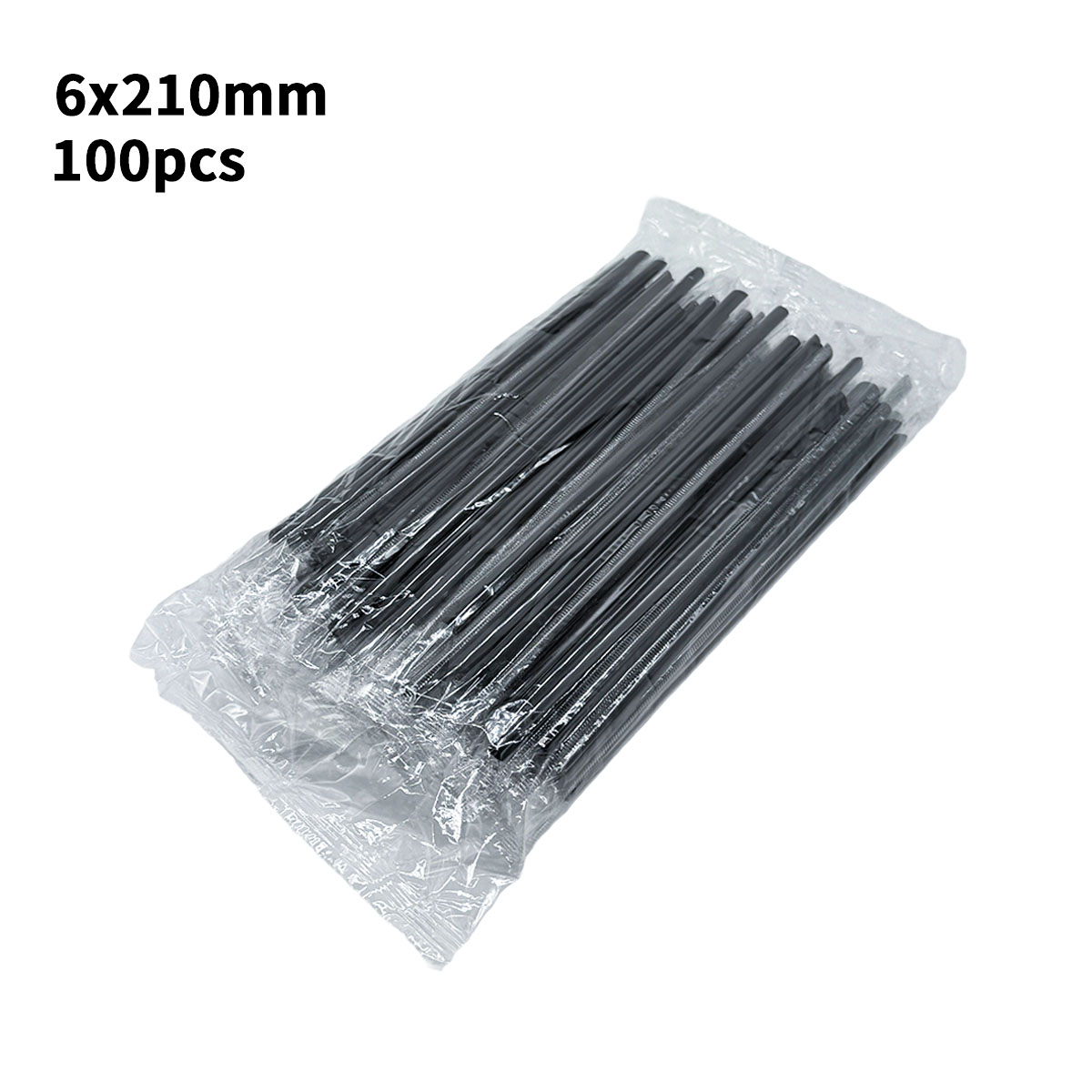 Black PP Plastic Straws - Durable Food Grade Eco-Friendly