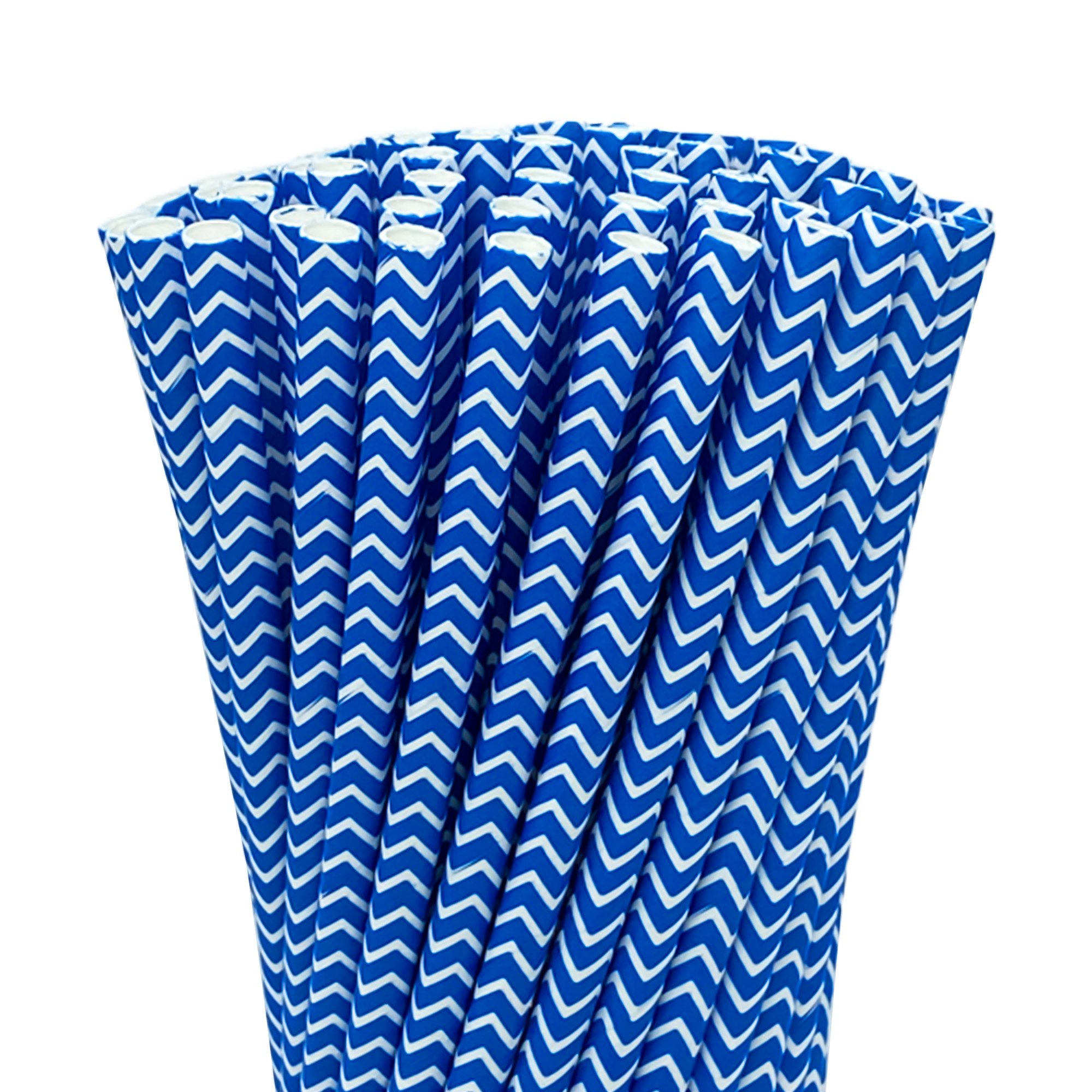 Dark Blue Wave Paper Straws - Eco-Friendly Biodegradable