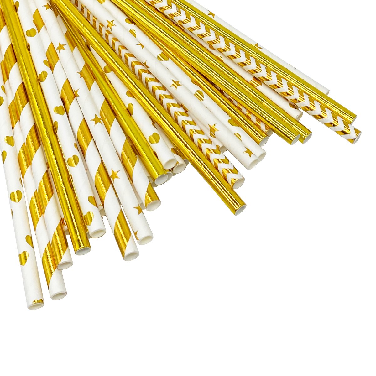 Gold Foil Series Paper Straws - Premium Eco-Friendly