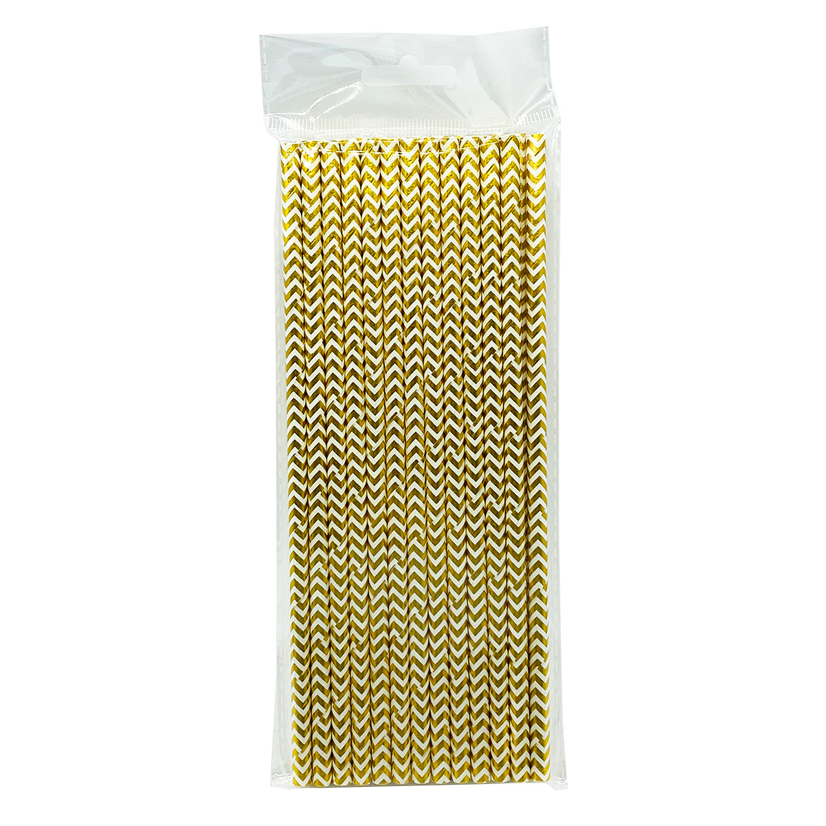 Golden Wave Pattern Paper Straws - Eco-Friendly Biodegradable