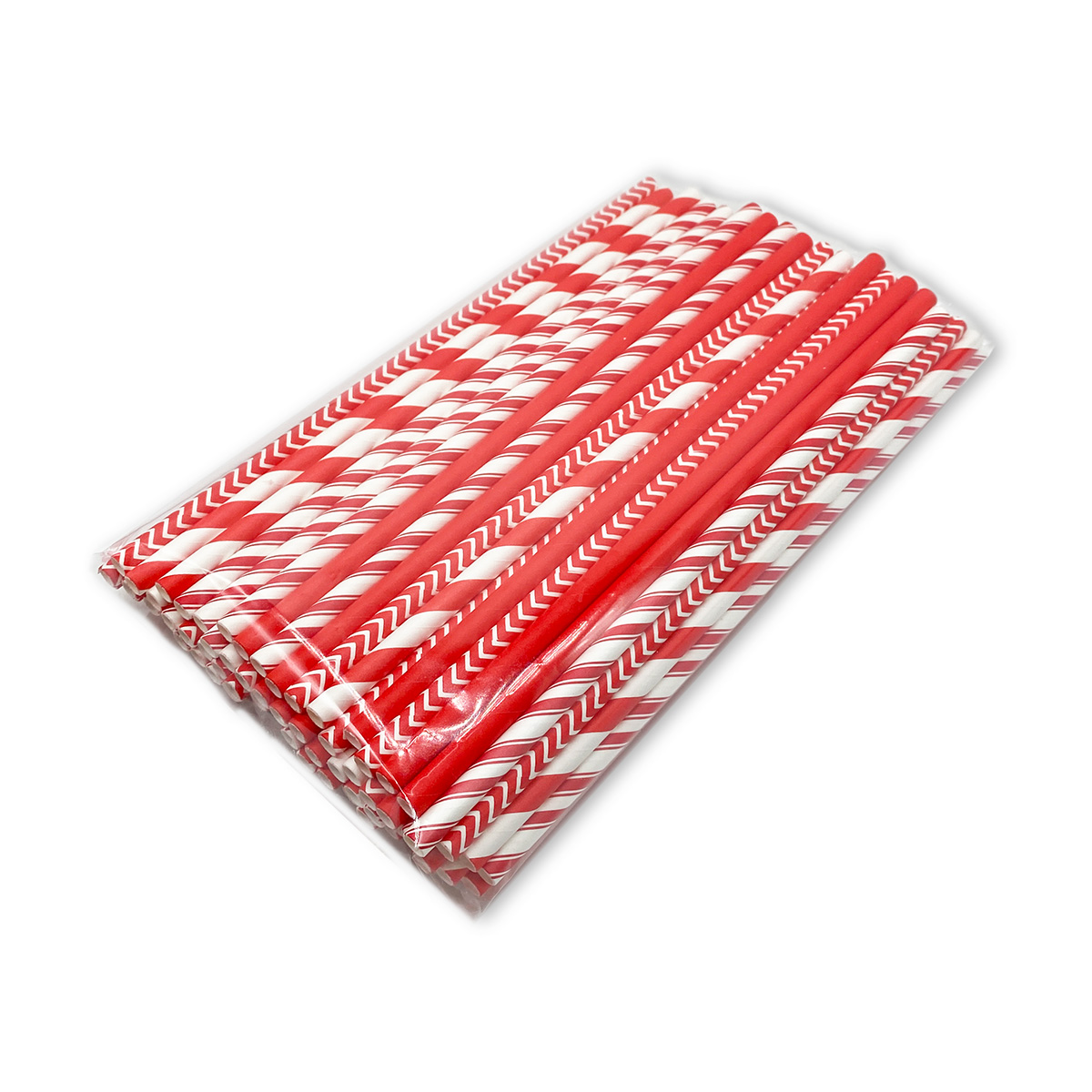 Red Mixed Color Paper Straws - Eco-Friendly Biodegradable